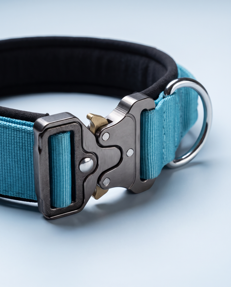 Metal where cheap collars use plastic
